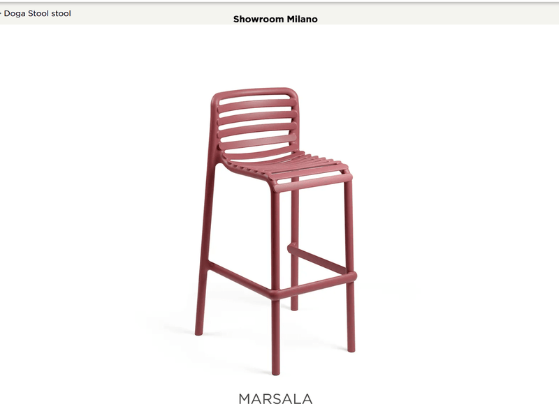 Load image into Gallery viewer, Doga High Stool 75cm - Custom Wood DesignsNardi Doga high outdoor stool, 75cm height, in Marsala color, suitable for patio or restaurant seating, made of durable outdoor material.Nardi Outdoor High Stool24575201180311Marsala
