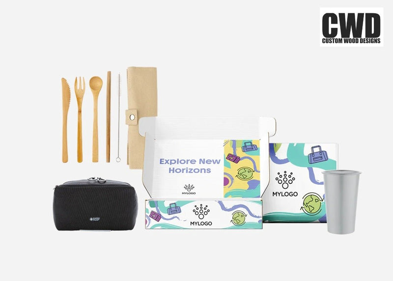 Load image into Gallery viewer, Eco Traveller Gift Set Box - Custom Wood DesignsCustom Wood Designs Eco Traveller Gift Set Box displayed in a logo box, featuring eco-friendly packaging and travel essentials.Gift Set Box24575222953975
