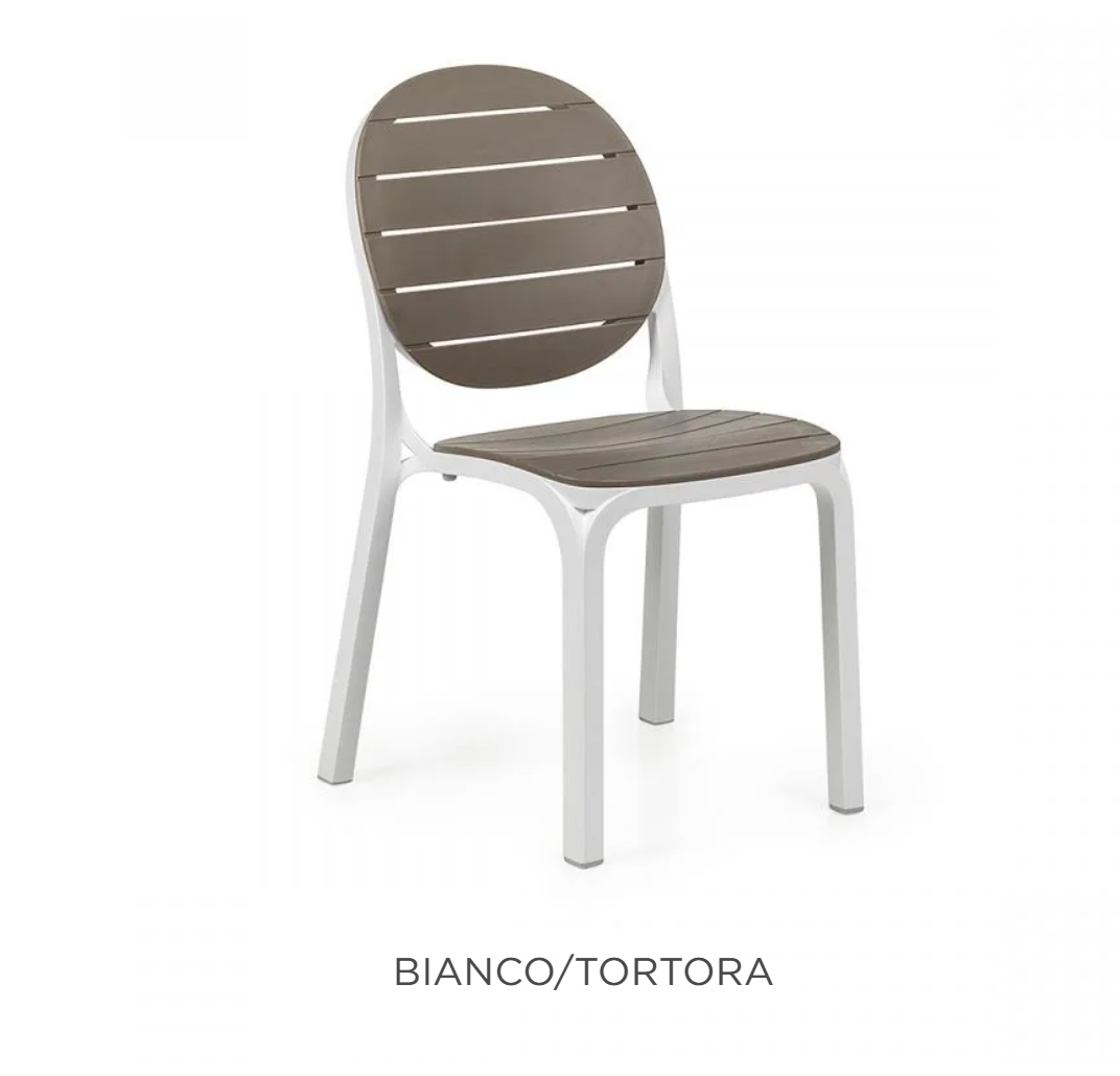Nardi Erica outdoor chair with a sleek, modern design featuring a curved seat and backrest, ideal for garden or patio use.