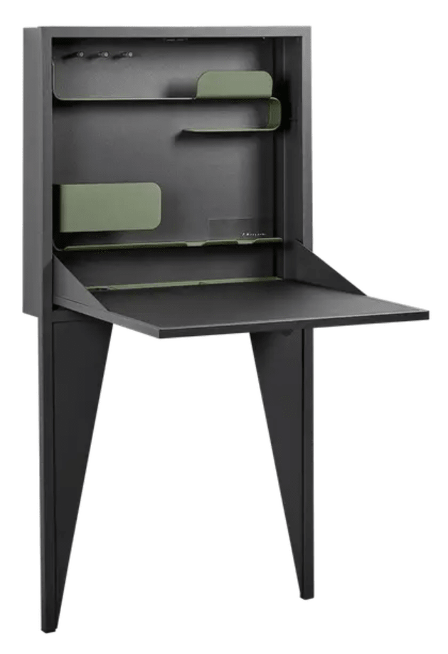 Load image into Gallery viewer, Wall-mounted Fermob Face à Face writing desk with cactus design, featuring a modern, space-saving wooden workspace.
