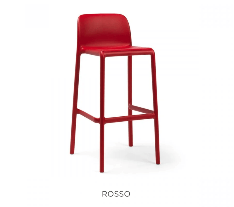 Load image into Gallery viewer, Faro Bar Stool by Nardi - Custom Wood DesignsNardi Faro high stackable bar stool in vibrant red, suitable for outdoor patio seating with a sleek modern design.Nardi High Stool Stackable24575204311799Rosso
