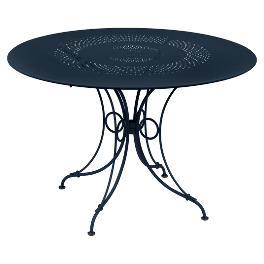 Fermob 1900 Table Ø 117 in Deep Blue