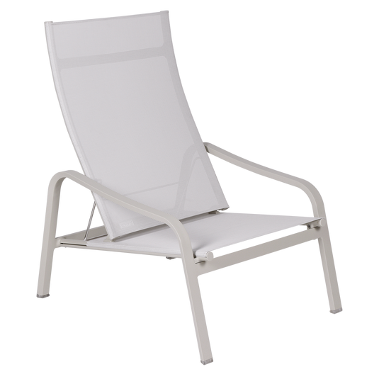 Fermob Alizé Low Armchair in Stereo Clay Grey – outdoor lounge armchair in aluminium