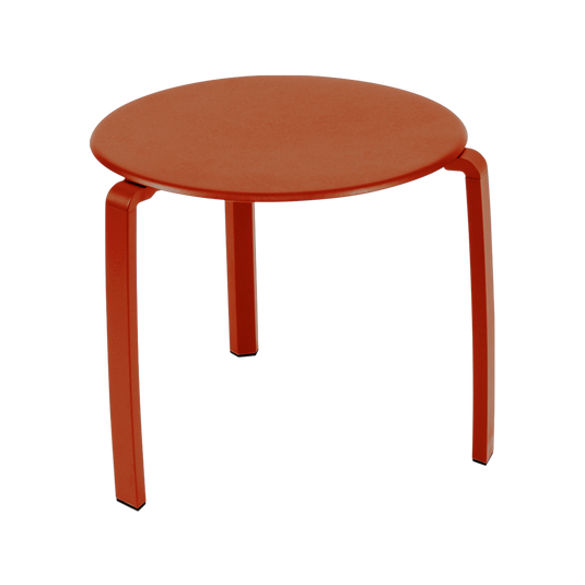 Fermob Alizé Low Table Ø48 cm in Candied Orange – round outdoor side table in aluminium