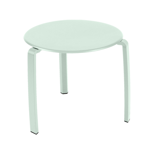 Fermob Alizé Low Table Ø48 cm in Ice Mint – round outdoor side table in aluminium