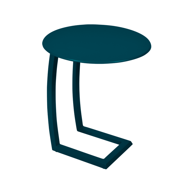 Load image into Gallery viewer, Fermob Alizé Offset Low Table Ø48 cm in Acapulco Blue – offset side table in aluminium
