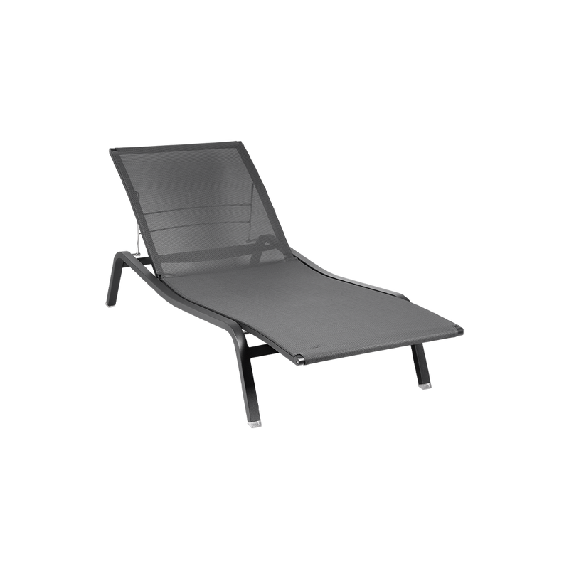 Load image into Gallery viewer, Fermob Alizé Sun Lounger in Stereo Anthracite – aluminium sun lounger with Batyline® fabric
