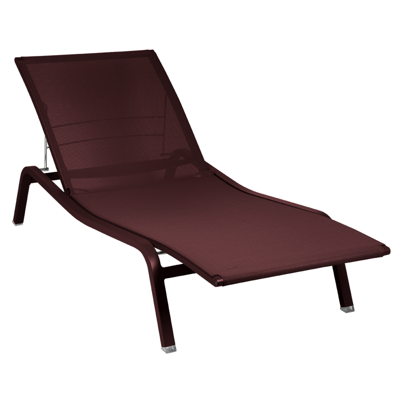 Load image into Gallery viewer, Fermob Alizé Sun Lounger in Stereo Black Cherry – aluminium sun lounger with Batyline® fabric
