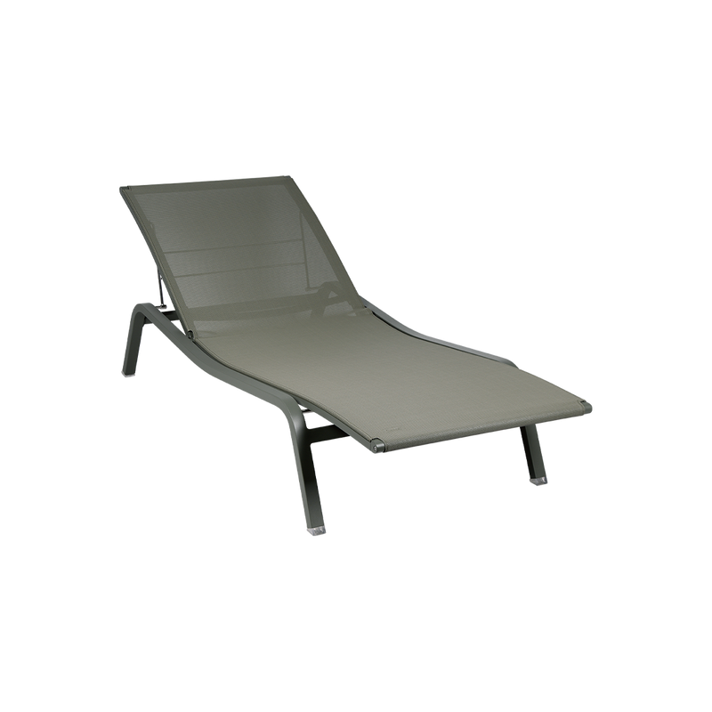 Load image into Gallery viewer, Fermob Alizé Sun Lounger in Stereo Rosemary – aluminium sun lounger with Batyline® fabric
