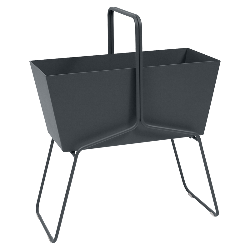 Load image into Gallery viewer, Fermob Basket High Planter in Anthracite – raised garden planter in powder-coated steel
