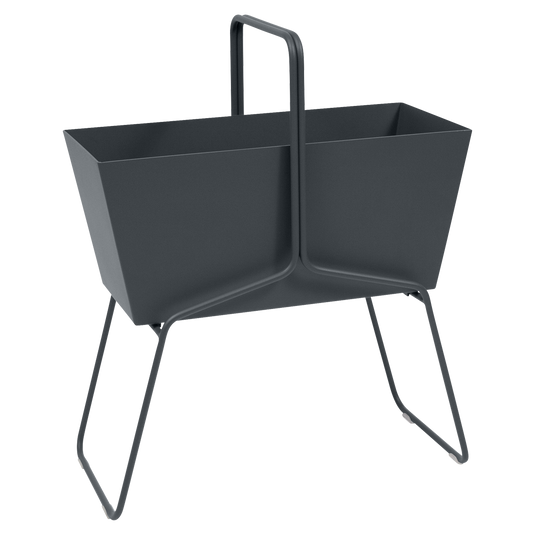 Fermob Basket High Planter in Anthracite – raised garden planter in powder-coated steel