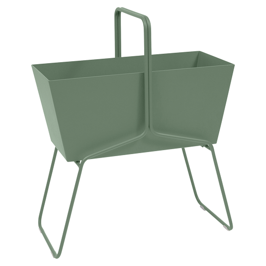 Fermob Basket High Planter in Cactus – raised garden planter in powder-coated steel