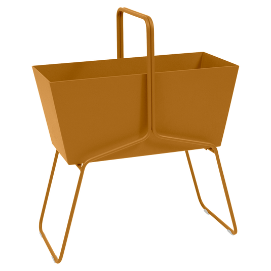 Fermob Basket High Planter in Gingerbread – raised garden planter in powder-coated steel