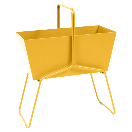 Fermob Basket High Planter in Honey – raised garden planter in powder-coated steel