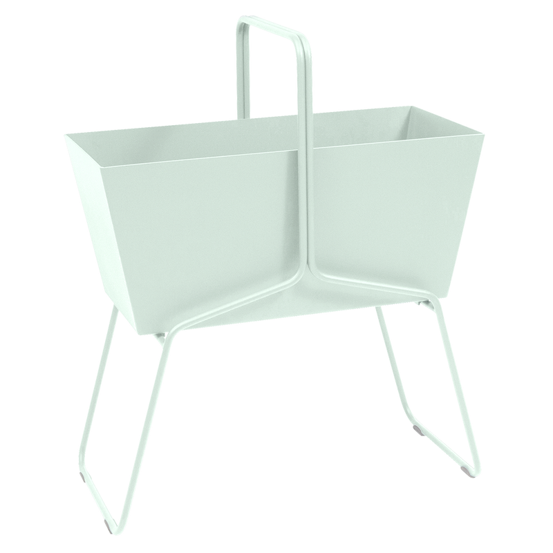 Load image into Gallery viewer, Fermob Basket High Planter in Ice Mint – raised garden planter in powder-coated steel
