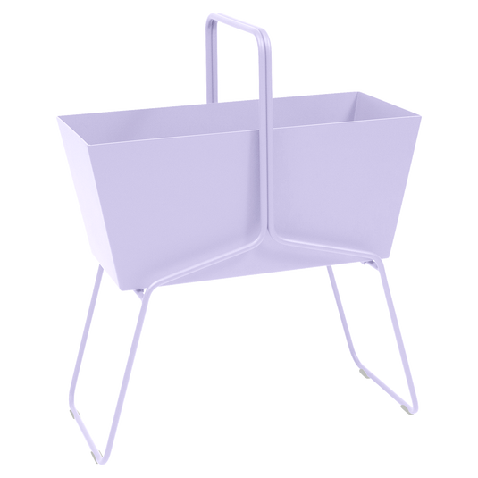 Fermob Basket High Planter in Marshmallow – raised garden planter in powder-coated steel