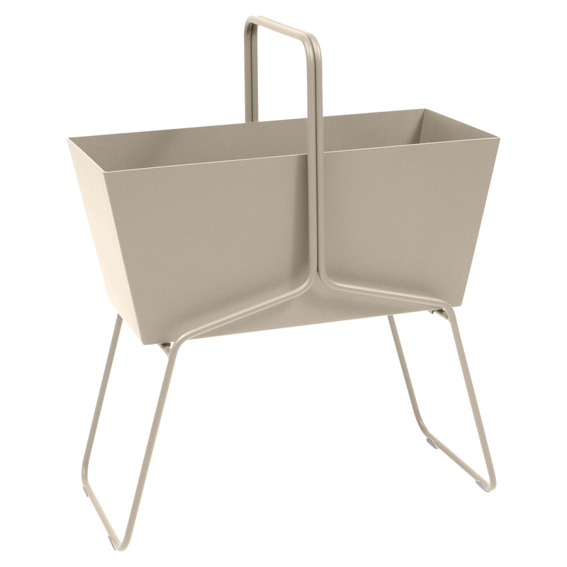 Load image into Gallery viewer, Fermob Basket High Planter in Nutmeg – raised garden planter in powder-coated steel

