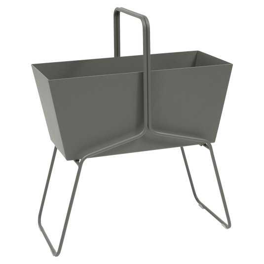 Fermob Basket High Planter in Rosemary – raised garden planter in powder-coated steel