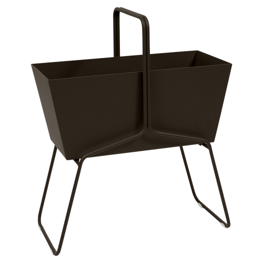 Fermob Basket High Planter in Tonka – raised garden planter in powder-coated steel