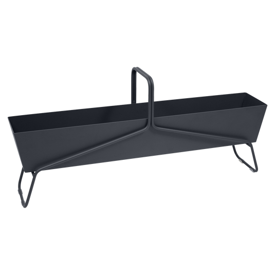 Fermob Basket Long Planter in Anthracite – long garden planter in powder-coated steel