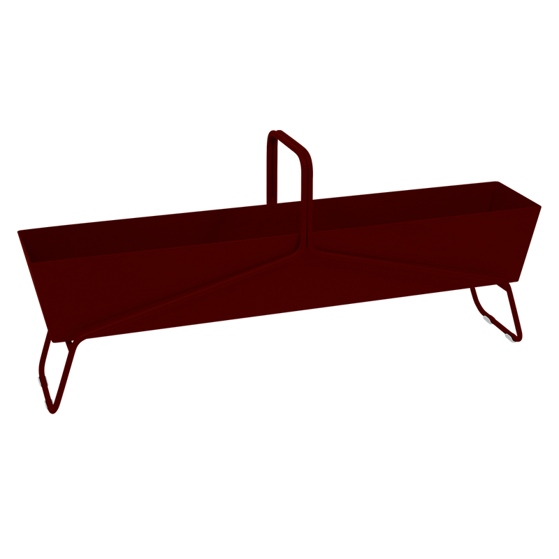 Load image into Gallery viewer, Fermob Basket Long Planter in Black Cherry – long garden planter in powder-coated steel
