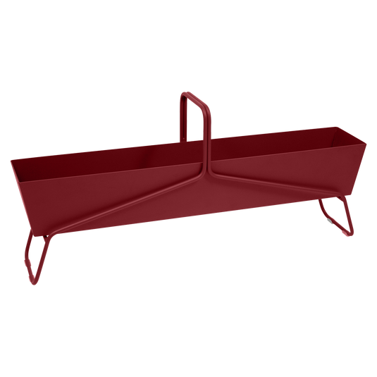Fermob Basket Long Planter in Chilli – long garden planter in powder-coated steel