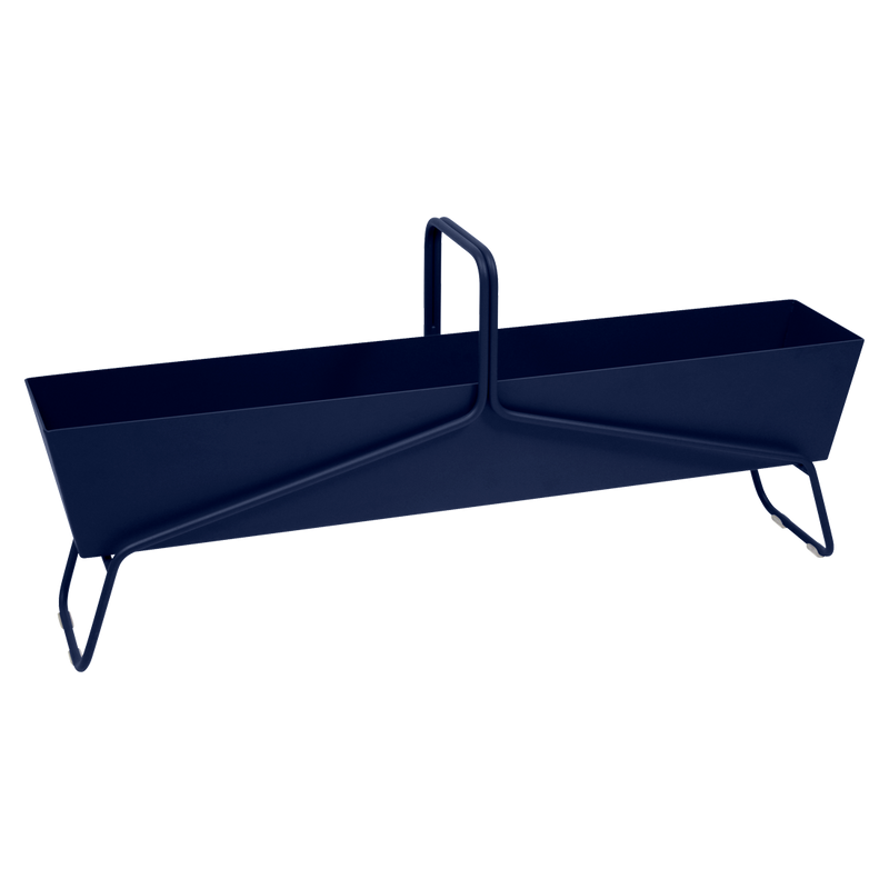 Load image into Gallery viewer, Fermob Basket Long Planter in Deep Blue – long garden planter in powder-coated steel
