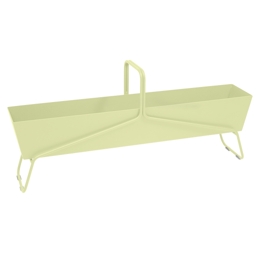 Fermob Basket Long Planter in Frosted Lemon – long garden planter in powder-coated steel