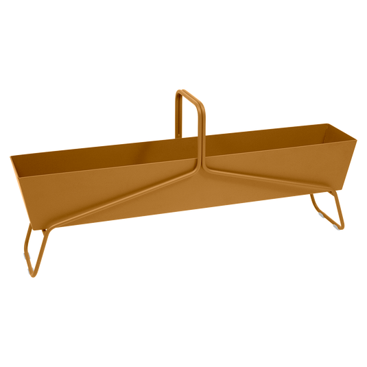 Fermob Basket Long Planter in Gingerbread – long garden planter in powder-coated steel