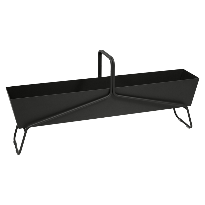 Load image into Gallery viewer, Fermob Basket Long Planter in Liquorice – long garden planter in powder-coated steel
