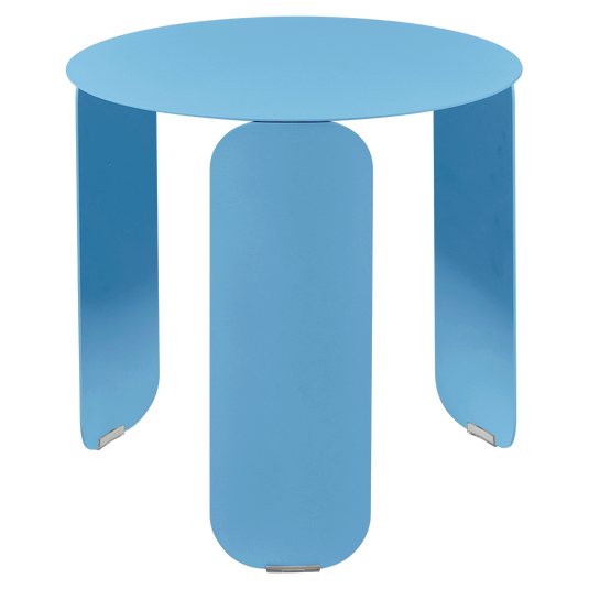 Fermob Bebop Low Table Ø45 cm in Maya Blue – round low table in powder-coated steel
