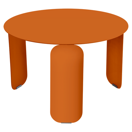 Fermob Bebop Low Table Ø60 cm in Candied Orange – round coffee table in powder-coated steel