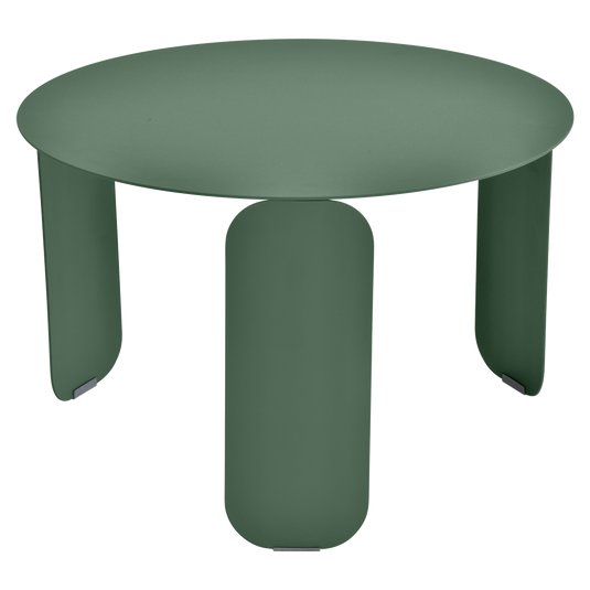 Fermob Bebop Low Table Ø60 cm in Cedar Green – round coffee table in powder-coated steel