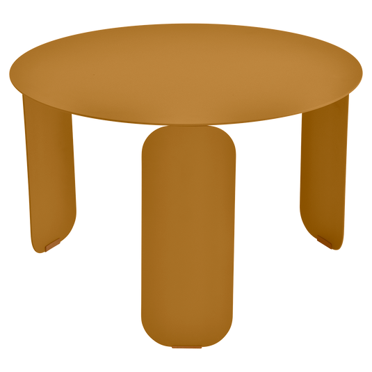 Fermob Bebop Low Table Ø60 cm in Gingerbread – round coffee table in powder-coated steel