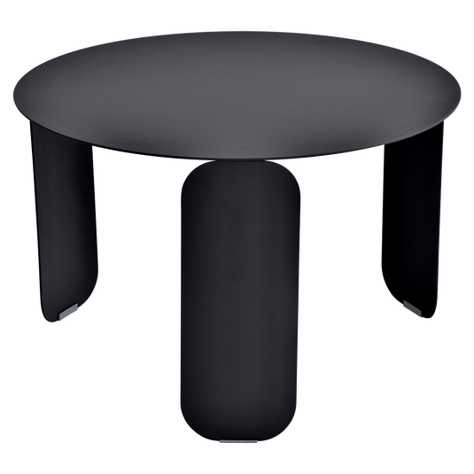 Fermob Bebop Low Table Ø60 cm in Liquorice – round coffee table in powder-coated steel