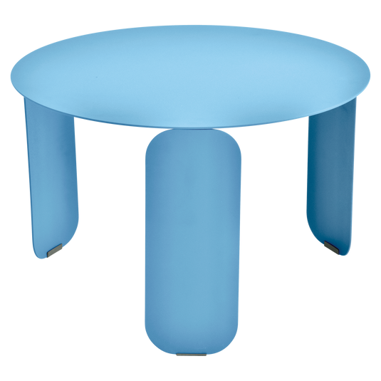 Fermob Bebop Low Table Ø60 cm in Maya Blue – round coffee table in powder-coated steel