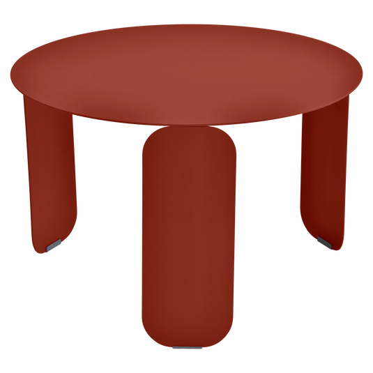Fermob Bebop Low Table Ø60 cm in Red Ochre – round coffee table in powder-coated steel