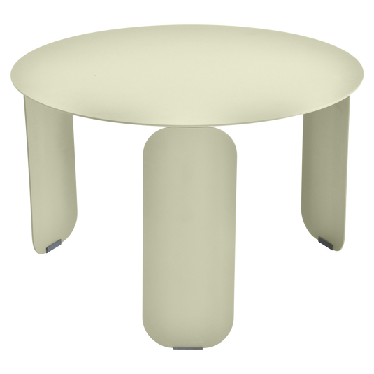 Fermob Bebop Low Table Ø60 cm in Willow Green – round coffee table in powder-coated steel