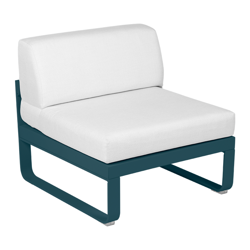 Load image into Gallery viewer, Fermob Bellevie 1-Seater Central Module – Acapulco Blue frame with Off-White fabric cushions

