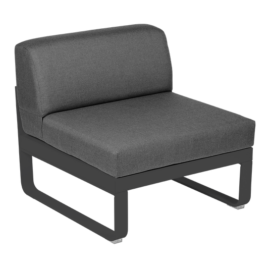 Fermob Bellevie 1-Seater Central Module – Anthracite frame with Graphite Grey fabric cushions
