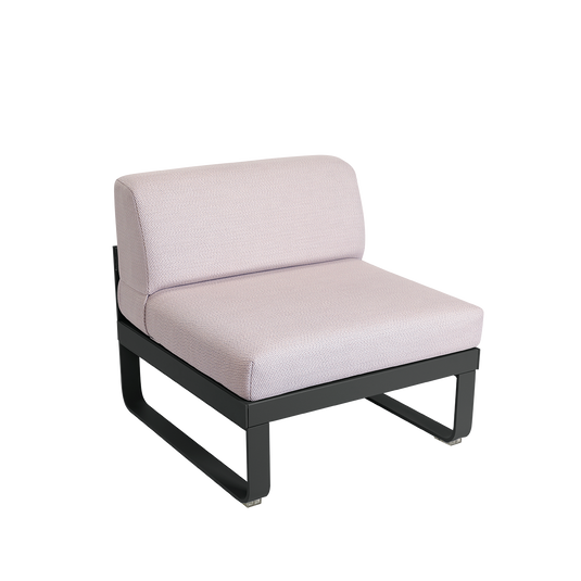 Fermob Bellevie 1-Seater Central Module – Anthracite frame with Pearl fabric cushions