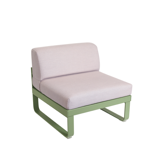 Fermob Bellevie 1-Seater Central Module – Cactus frame with Pearl fabric cushions