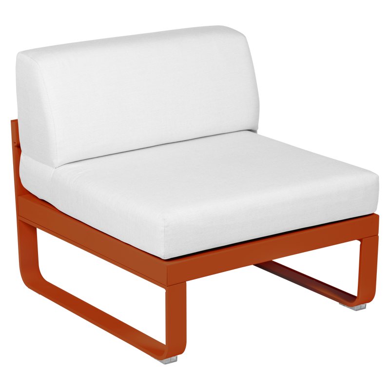 Load image into Gallery viewer, Fermob Bellevie 1-Seater Central Module – Candied Orange frame with Off-White fabric cushions
