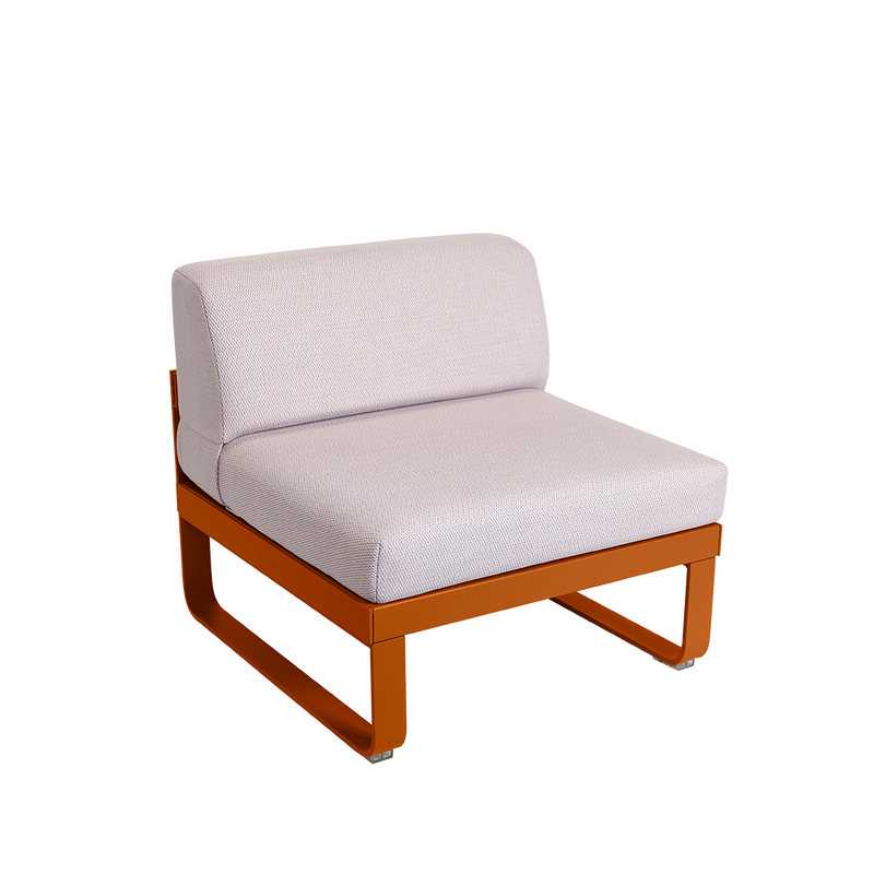 Load image into Gallery viewer, Fermob Bellevie 1-Seater Central Module – Candied Orange frame with Pearl fabric cushions
