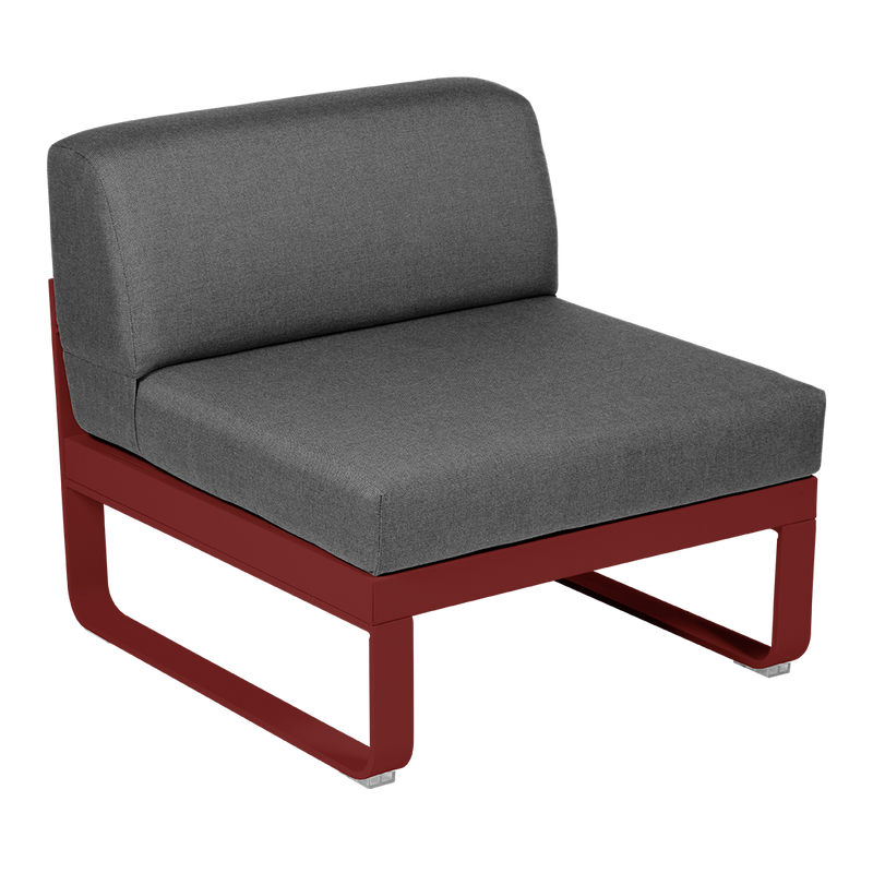 Load image into Gallery viewer, Fermob Bellevie 1-Seater Central Module – Chilli frame with Graphite Grey fabric cushions
