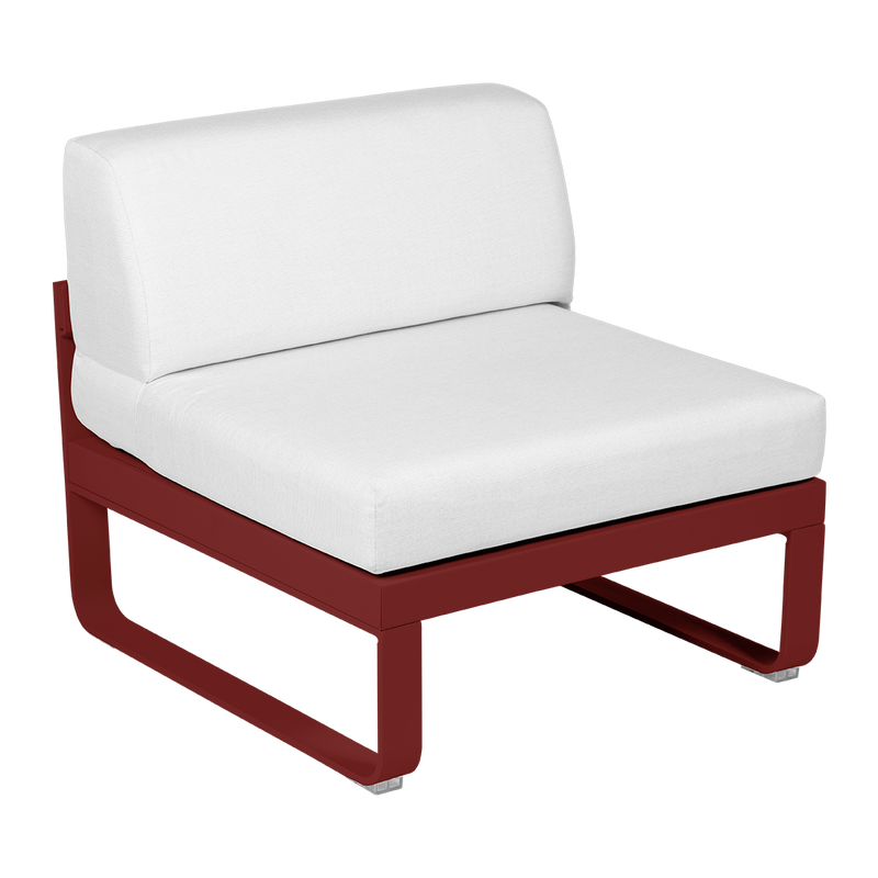 Load image into Gallery viewer, Fermob Bellevie 1-Seater Central Module – Chilli frame with Off-White fabric cushions
