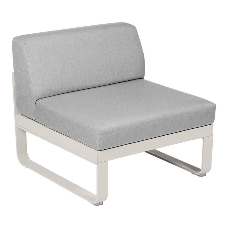 Load image into Gallery viewer, Fermob Bellevie 1-Seater Central Module – Clay Grey frame with Flannel Grey fabric cushions
