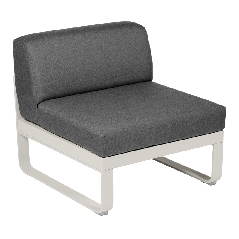 Load image into Gallery viewer, Fermob Bellevie 1-Seater Central Module – Clay Grey frame with Graphite Grey fabric cushions
