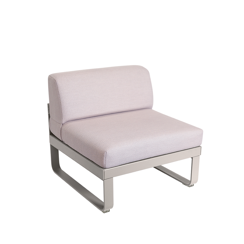 Load image into Gallery viewer, Fermob Bellevie 1-Seater Central Module – Clay Grey frame with Pearl fabric cushions
