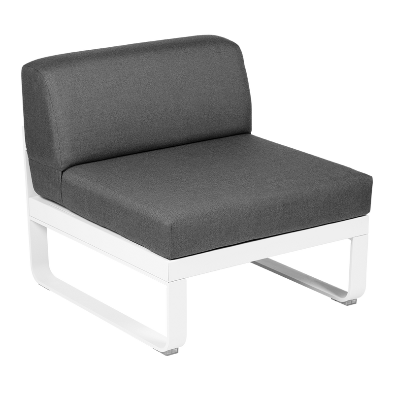 Load image into Gallery viewer, Fermob Bellevie 1-Seater Central Module – Cotton White frame with Graphite Grey fabric cushions
